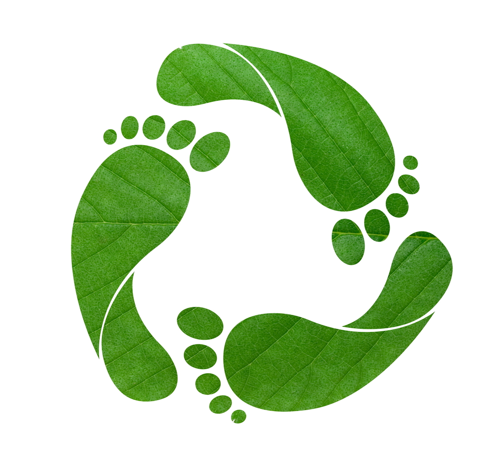 Green Footprint Forming Circle