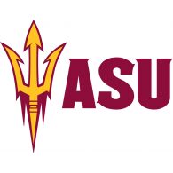 ASU logo with a stylized pitchfork symbol.