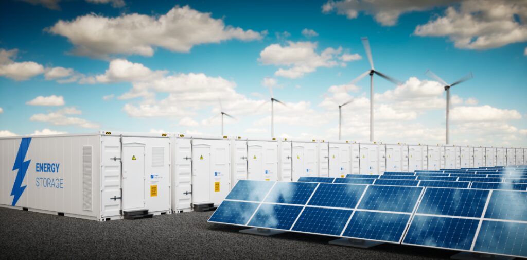 Energy Storage And Solar Panel With Wind Farm
