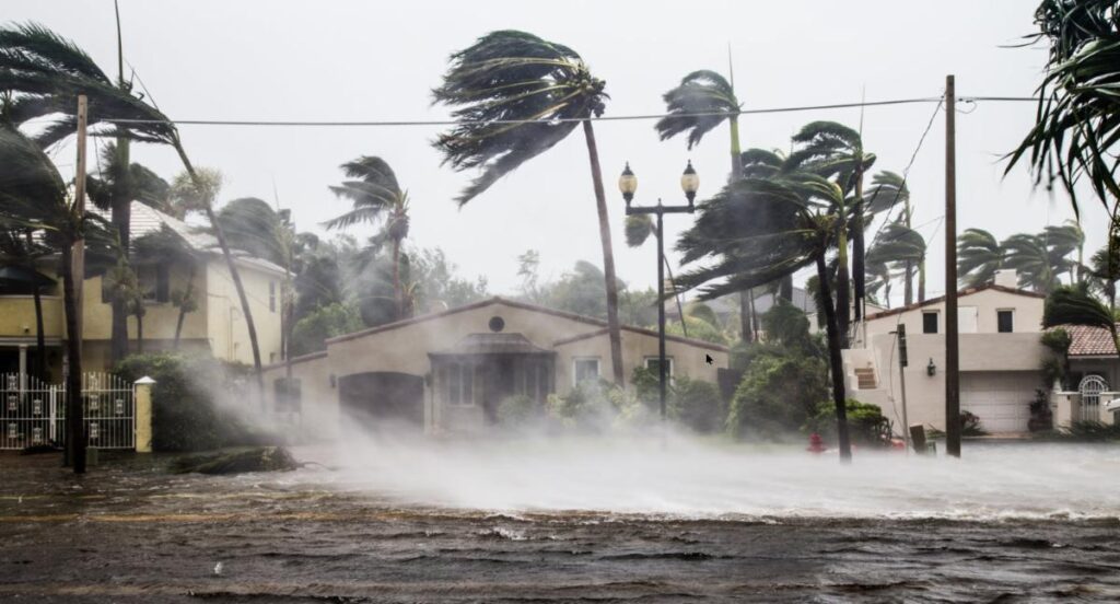 Florida houses suffering during a hurricane